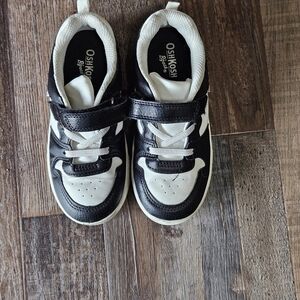 OshKosh B'gosh Black and White Kids Sneakers with Hook-and-Loop Strap
